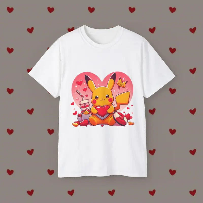 Anime Valentine's Day Hearts Shirt Crewneck Hoodie, Anime Shirt Gift For Otaku Sweatshirt | GrindPrints.com