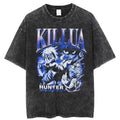 Anime Washed T-Shirt Killua Graphic Vintage Streetwear Unisex Tshirt Casual Cotton Hoodie, Sweatshirt | GrindPrints.com