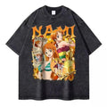 Anime Washed Tshirt Nami Graphic Unisex Tshirt Short Sleeve Hoodie, Sweatshirt | GrindPrints.com