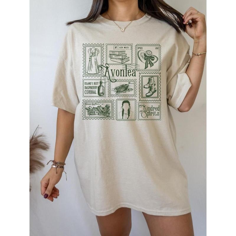 Anne of Green Gables Literary Stamp Collection Tee Tshirt * Cottagecore Anne with an E Greetings