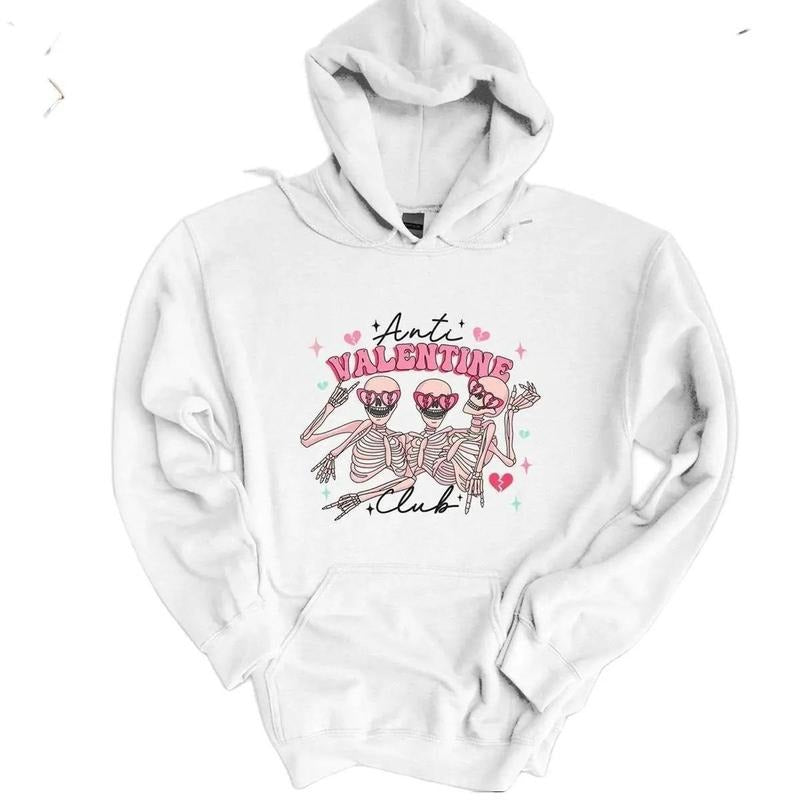 Anti Valentine Club Sweatshirt, Retro Valentine Sweater for Women T-Shirts, Hoodie | GrindPrints.com