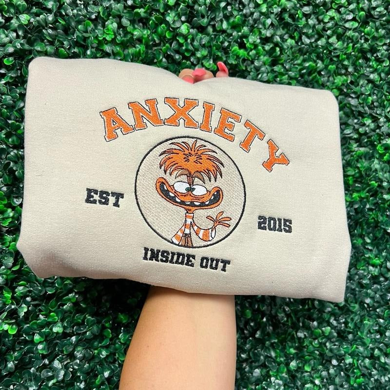 Anxiety university embroidered sweater unisex T-Shirts, Hoodie, Sweatshirt | GrindPrints.com