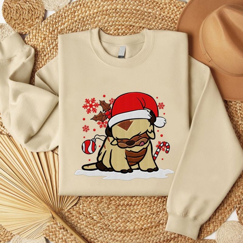 Appa Chipi Embroidery Sweatshirt, Avatar Cartoon Embroidery Shirt, Trending Tee Hoodie | GrindPrints.com
