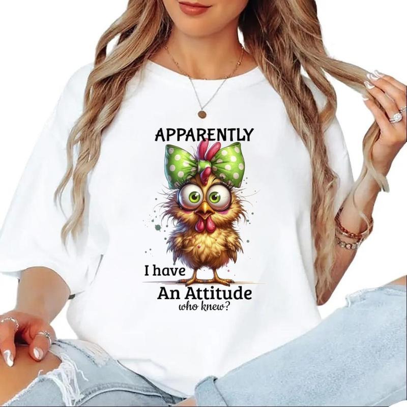 Apparently I have Attitude T-shirt Funny Chicken Sweatshirt Farm Bird T-Shirt Unisex Hoodie Cotton Top | GrindPrints.com