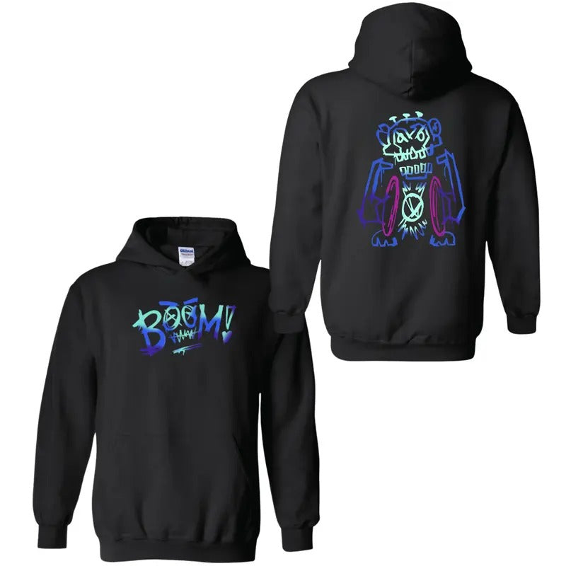 Arcane-Jinx 2 Sides Hoodie, T-Shirt, Crewneck Sweatshirt, Harajuku Hip Hop Pullover Tops, Unisex Vintage Streetwear...