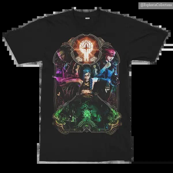 Arcane T-Shirt, Jinx Vi Arcane T-Shirt, Sweatshirt, 100% Cotton Tee , Global Trending Outfits Hoodie | GrindPrints.com