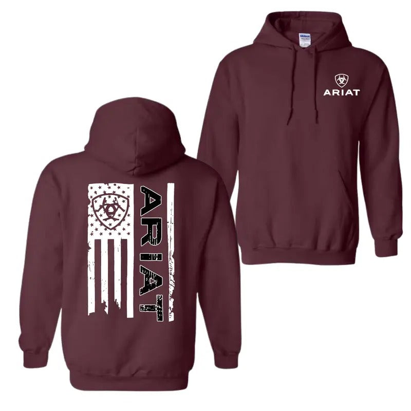 Ariat Casual American Flag Bold Ariat Logo Western Enthusiasts Patriotic Everyday T-Shirts, Hoodie, Sweatshirt