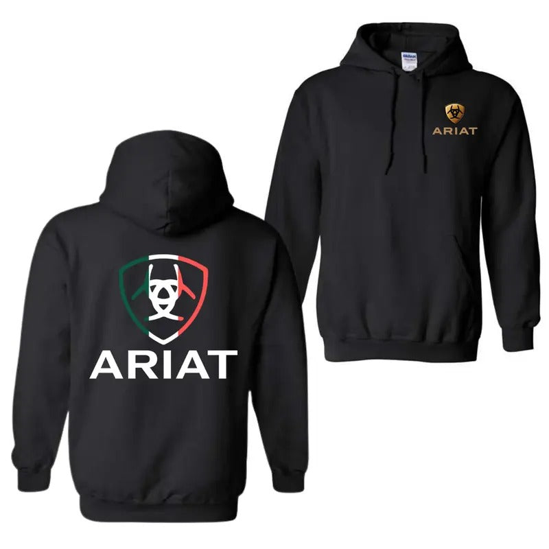 Ariat Hoodie Sweatshirt T-Shirt, Unique badge design with a modern twist, perfect for sports and outdoor activities,...