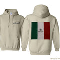 Ariat Hoodie, Bold Mexican flag logo design, suitable for outdoor activities and casual wear, providing. Unisex....