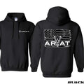 Ariat Unisex Hoodie - Bold Bull Skull & American Flag Design for a Rugged, Edgy Look, Perfect for fans of daring and...