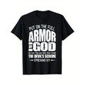 Armor of God, Christian Bible Verse, Ephesians 6 11 T-Shirt men's personality design Black T-shirt 220g made in usa...