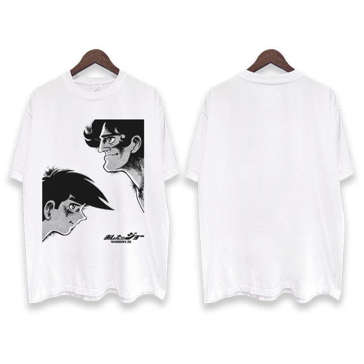 Ashita no Joe "Showdown" Heavyweight Vintage Tee 100% Cotton OVERSIZED Anime T-shirt Menswear Top Crew Necks Tshirt...