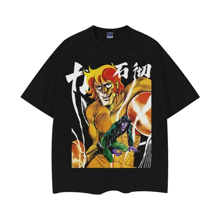 Ashita no Joe "Terry Tsuru (Terry Ishi)" Heavyweight Vintage Tee 100% Cotton OVERSIZED Anime T-shirt Menswear Top Crew...