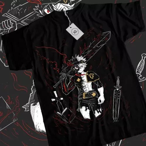 Asta Yuno T-shirt Black Clover Anime Manga Asta Girl Gifts Black Shirt All Size Hoodie, Sweatshirt | GrindPrints.com
