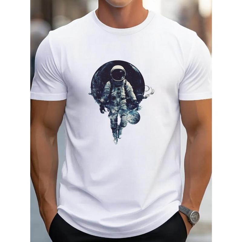 Astronaut Embracing Planet Art G500 pure cotton men's T-shirt comfort fit made in usa Hoodie, Sweatshirt | GrindPrints.com