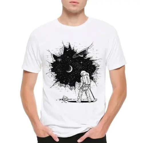 Astronaut and Hole In Space T-Shirt, Men Made in USA Hoodie, Sweatshirt | GrindPrints.com