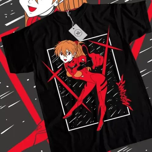 Asuka T-shirt Neon Genenesis Evangelion Japanese Waifu Girl Anime Shirt All Size Hoodie, Sweatshirt | GrindPrints.com
