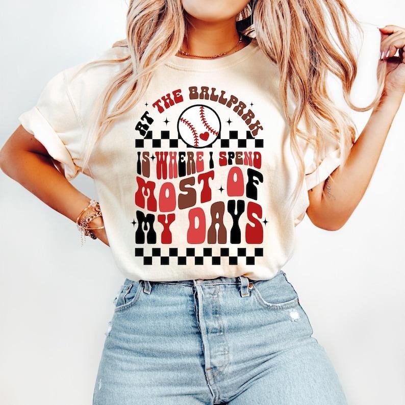 At The Ballpark, Baseball Game Day, Baseball Mama Tshirt Hoodie, Sweatshirt | GrindPrints.com