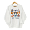 Auburn Tigers Coquette Football Sweatshirt, White, Classic Cotton Blend, Long Sleeve, Crewneck, Casual Style, "GO TIGERS"...