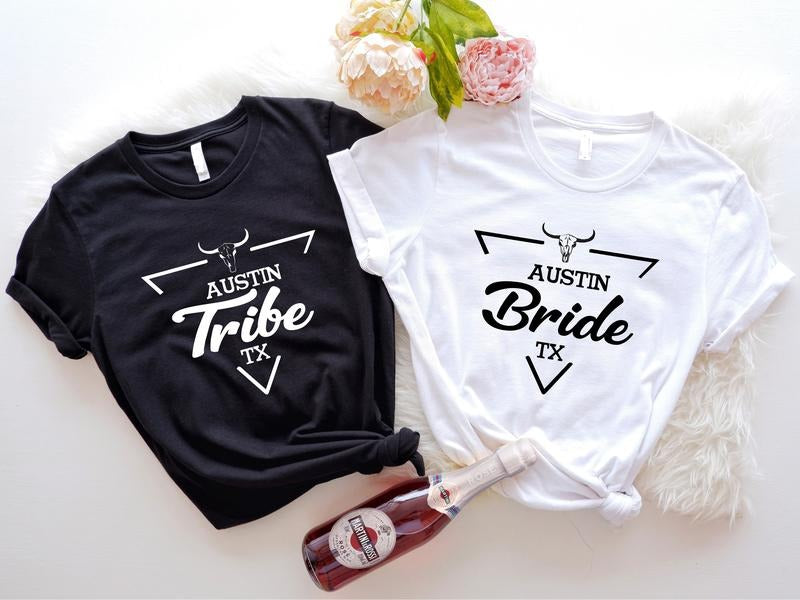 Austin Bride Shirt Austin Texas Bachelorette Party Matching Austin Tribe Bridesmaid Wedding Party Shirt Bridal Shower Shirt T-Shirts, Hoodie, Sweatshirt