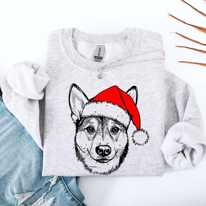 Australian Cattle Dog, Blue Heeler, Santa, Dog, Christmas, Dog Lover, Pet Sweatshirt, Crew Neck, Women's, Crewneck...