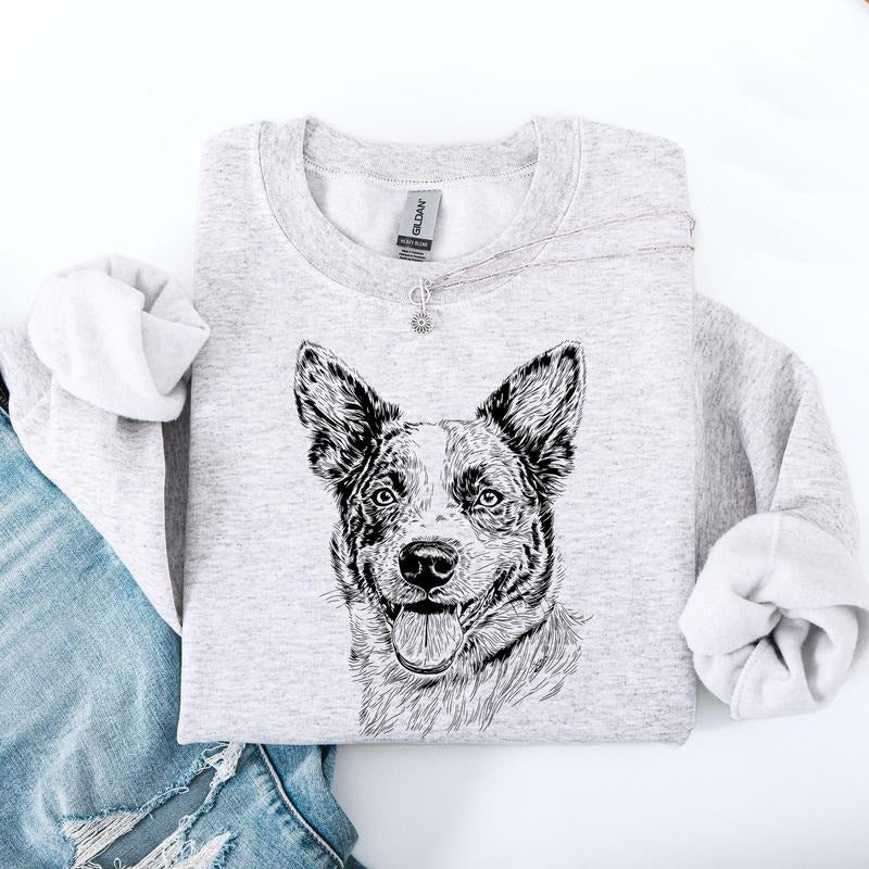 Australian Cattle, Blue Heeler, Pet, Dog Breed Sweatshirt, Crew Neck, Women's, Crewneck T-Shirts, Hoodie | GrindPrints.com
