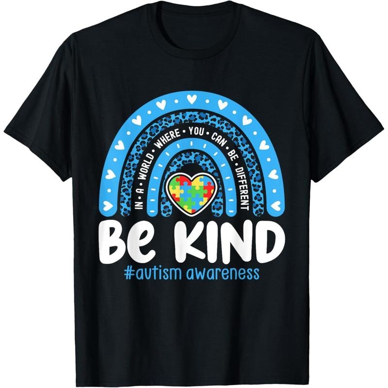 Autism Awareness Rainbow In April We Wear Blue Ribbon Autism T-Shirt Hoodie, Sweatshirt | GrindPrints.com