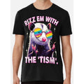 Autism Funny Rizz Em With The Tism Meme Autistic Raccoon Premium T-Shirt, Casual Unisex Short Sleeve Tee Tops, Youth &...