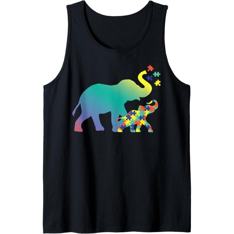 Autism Mom Gift Design Autism Awareness Elephant Tank Top MADE IN USA T-Shirts, Hoodie, Sweatshirt | GrindPrints.com