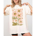 Autumn Folk Art Flowers, Botanical, Simplicity, Fall, Thanksgiving, Halloween, Floral Shirt, Women's Comfort Color Tee,...