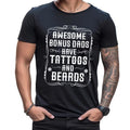 Awesome Bonus Dads Have Tattoos And Beards Shirt, Bonus Dad Shirt, Stepdad Gift, Fathers Day Gift For Stepfather, Unisex...
