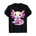 Axolotl Bubble Boba Tea Anime Cute Kawaii Axolotl T-Shirt Made in USA Hoodie, Sweatshirt | GrindPrints.com