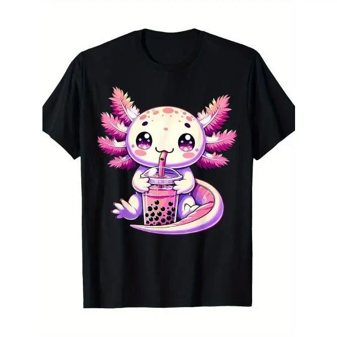 Axolotl Bubble Boba Tea Anime Cute Kawaii Axolotl T-Shirt Made in USA Hoodie, Sweatshirt | GrindPrints.com