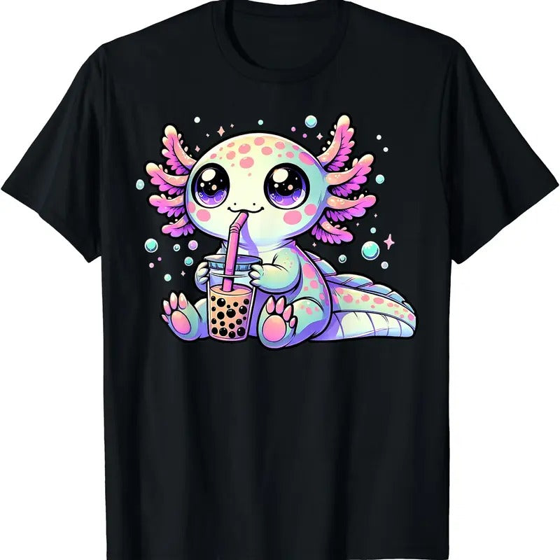 Axolotl Bubble Boba Tea Kawaii Anime Gifts Women, Men, TShirt Hoodie, Sweatshirt | GrindPrints.com