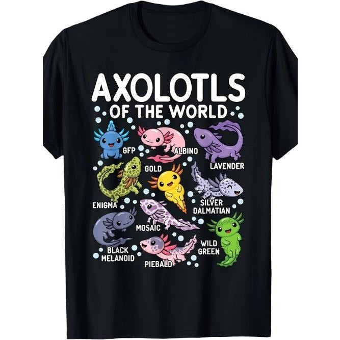 Axolotls Of The World Cute Kawaii Axolotl T-Shirt Made in USAstyle{n002}2 Hoodie, Sweatshirt | GrindPrints.com