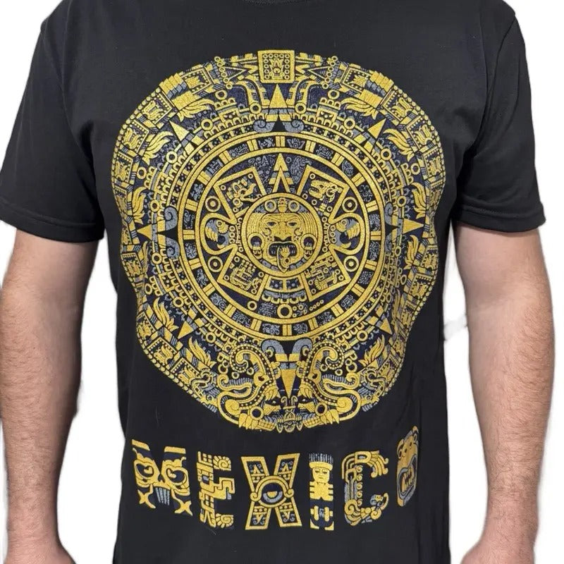 Aztec Calendar dorado T-Shirt with Central Design Menswear Hoodie, Sweatshirt | GrindPrints.com