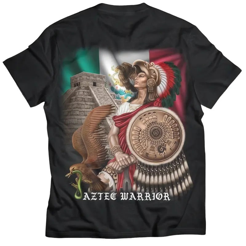Aztec Warrior Back T-Shirt Cotton Menswear Tshirt Hoodie, Sweatshirt | GrindPrints.com