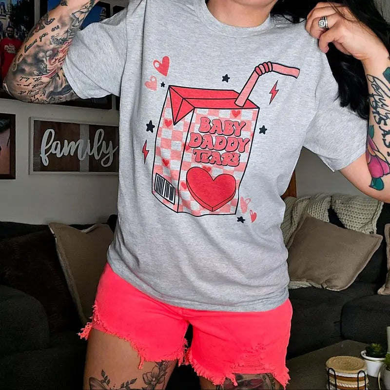 BABY DADDY TEARS tee or sweatshirt loose fit Hoodie | GrindPrints.com