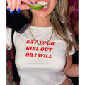 BABY TEE Eat Your Girl OutY2K graphic tee Pride shirt Lesbian pride shirt LGBTQ Gay pride tshirt funny gay shirt pride...