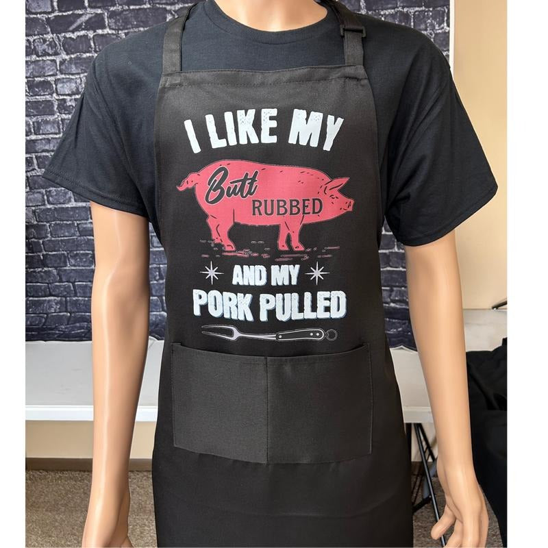 BBQ, GRILLING APRON, Funny, I like my butt rubbed and my pork pulled, 2 pocket T-Shirts, Hoodie, Sweatshirt | GrindPrints.com