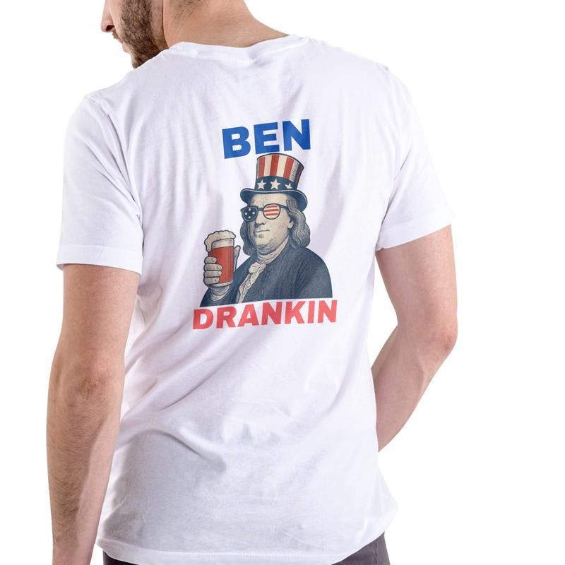 BEN DRANKIN Funny July 4, Patriot Graphic Tee, Unisex, Cotton Hoodie, Sweatshirt | GrindPrints.com