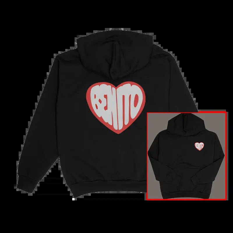 BENITO HEART - MWT 24 LA MERCH Most Wanted Hoodie Sweater Shirt Sweaters Sweatshirt | GrindPrints.com