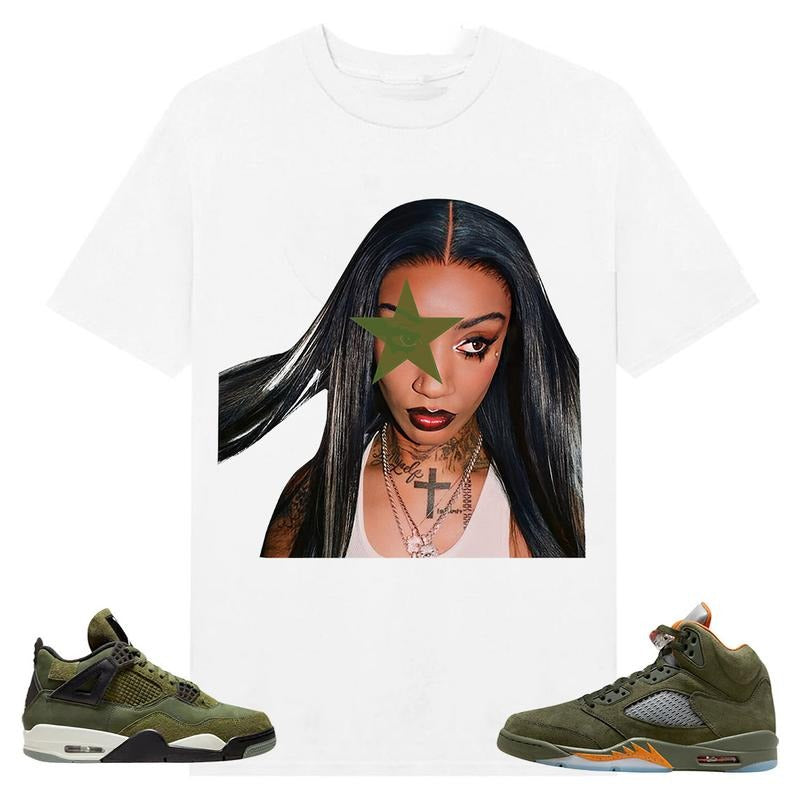BIG FACE BKTHERULA, Shirt to match A J 5 olive, A J 4 Retro SE Craft Olive, Shirt to matching Sneaker Hoodie, Sweatshirt