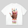 BOUNCE BACK Colorful Art Bracelet and Ring T-shirt, Vintae Y2k Graphic Tee, Y2k Clothing, Unisex Casual Crewneck Cotton...