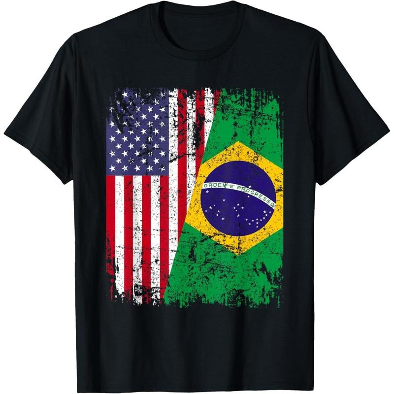 BRAZILIAN ROOTS Half American Flag BRAZIL Made Usa T-Shirts, Hoodie, Sweatshirt