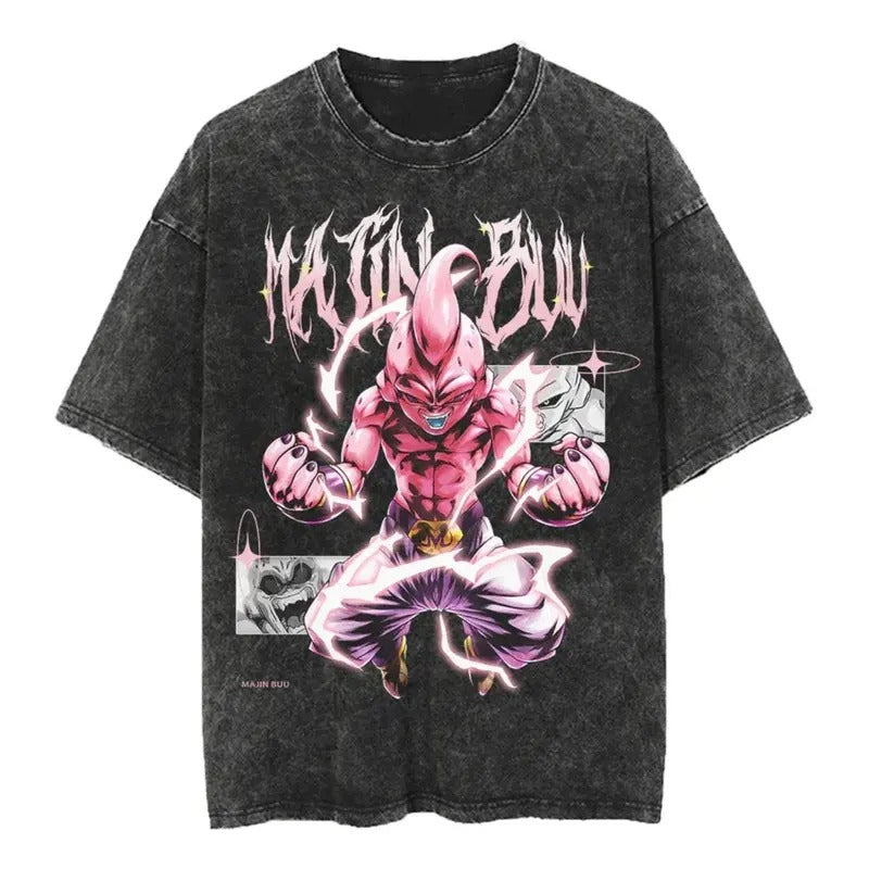 BUU Saga Washed Shirt Menswear Top Underwear Tshirt Streetwear T-Shirt Hoodie, Sweatshirt | GrindPrints.com