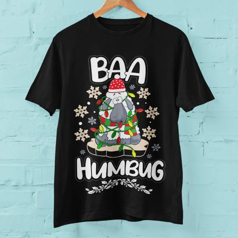 Baa Humbug Funny Christmas T Shirt, Christmas Hoodie, Sweatshirt | GrindPrints.com