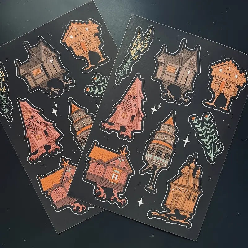 Baba Yaga House Sticker Sheet T-Shirts, Hoodie, Sweatshirt | GrindPrints.com