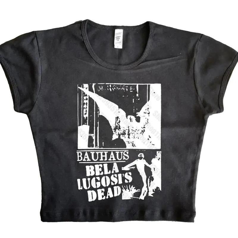 Baby Tees Y2k Top for Women Women's Cropped Clothing Female 2000s Tops 90s Vintage Clothes Gothic Graphic T Shirts Star...