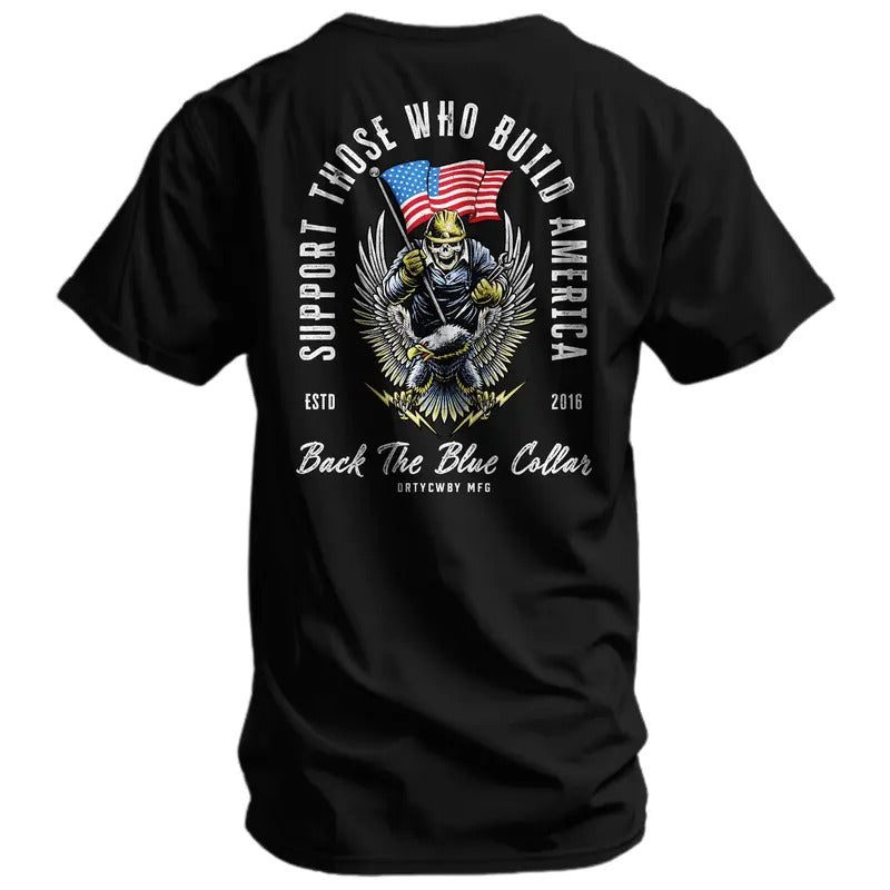 Back The Blue Collar Men's T-Shirt Hoodie, Sweatshirt | GrindPrints.com